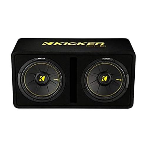  Kicker Dual 12-Inch 1200 Watt 2 Ohm Vented Loaded Subwoofer Enclosure, 44DCWC122,Black,31.88 x 13.2 x 17.25 x 16 inches