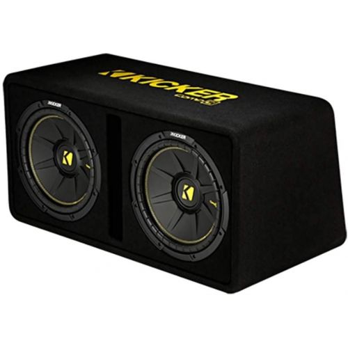  Kicker Dual 12-Inch 1200 Watt 2 Ohm Vented Loaded Subwoofer Enclosure, 44DCWC122,Black,31.88 x 13.2 x 17.25 x 16 inches