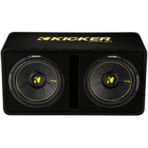  Kicker Dual 12-Inch 1200 Watt 2 Ohm Vented Loaded Subwoofer Enclosure, 44DCWC122,Black,31.88 x 13.2 x 17.25 x 16 inches