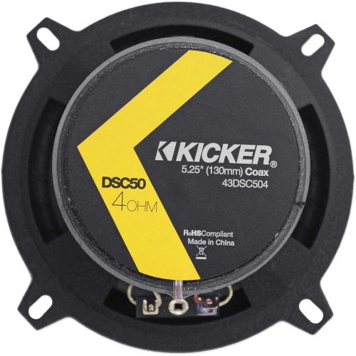  2 Kicker 43DSC504 D-Series 5.25 200W 2-Way 4-Ohm Car Audio Coaxial Speakers