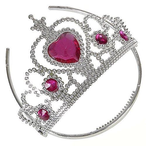  Kicko Tiaras with Pink Heart Stones - 24 Adjustable Piece - for Kids
