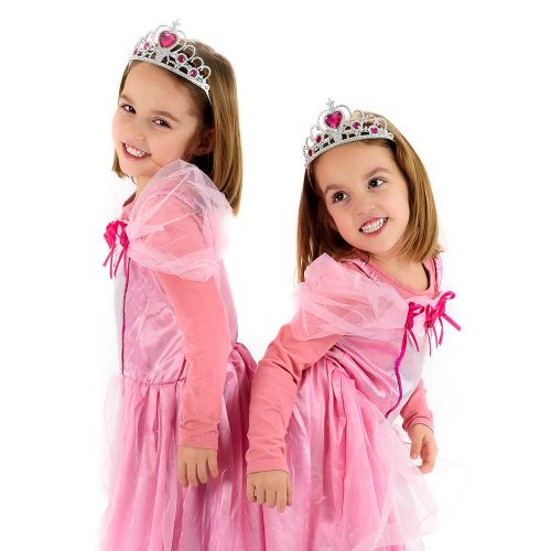  Kicko Tiaras with Pink Heart Stones - 24 Adjustable Piece - for Kids