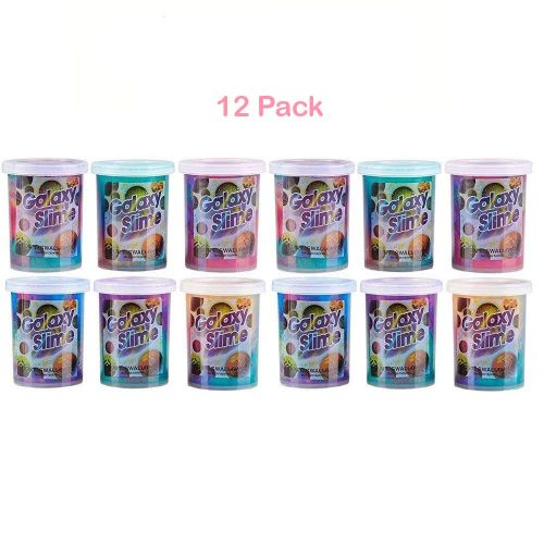  [아마존 핫딜]  [아마존핫딜]Kicko Bulk Marbled Unicorn Color Slime - Putty Cups - Galaxy Slime - 12 Pack Rainbow Colorful Sludge Toy for Any Child Favor, Birthday