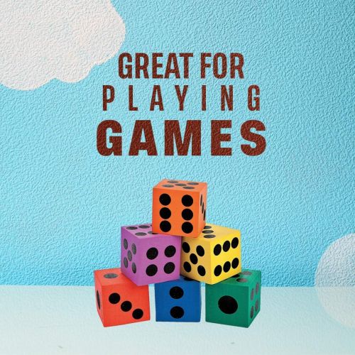  [아마존베스트]Kicko Foam Dice Set - 24 Pack of Assorted Colorful Big Square Blocks - Perfect for Building Blocks, Educational Toys, Math Teaching, Pastime, Party Favors and Supplies