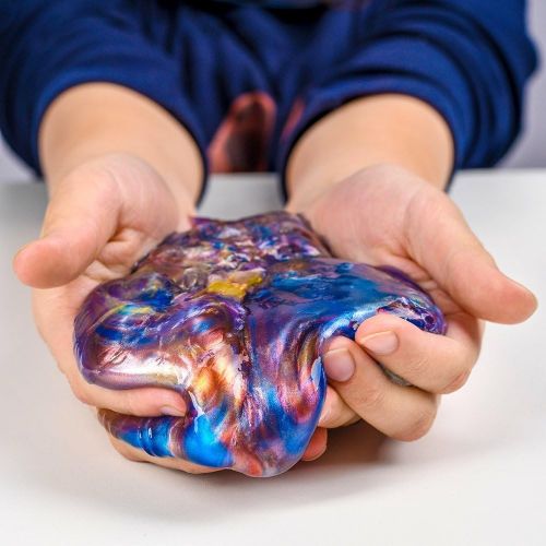  [아마존베스트]Kicko Marbled Unicorn Color Slime - Pack of 6 Colorful Galaxy Sludgy Gooey Fidget Kit for Sensory and Tactile Stimulation, Stress Relief, Prize, Party Favor, Educational Game - Kid