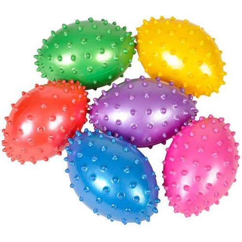  Kicko Inflated Knobby Football with Colorful Thorny Sports Balloon, 4.5 Inch, 12 Pieces