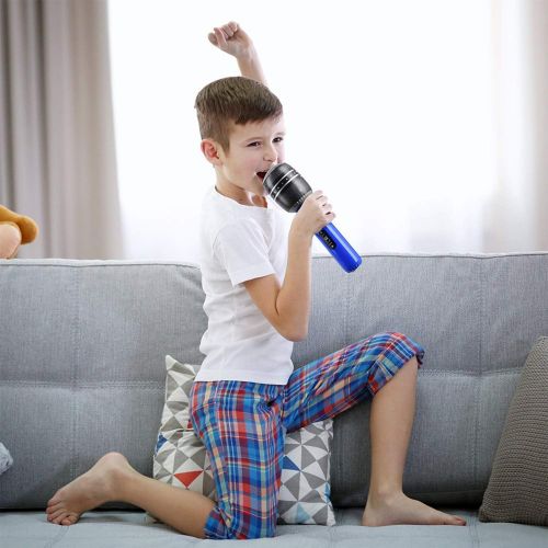  Kicko 10.5 Inch Wireless Inflatable Microphone - 12 Pieces of Multicolored Mic - Perfect for Pool Toy, Stage Act, Educational, Pretend Play, Party Favor, and Supplies