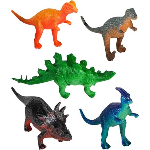  Kicko 96 Pieces Mini Vinyl Dinosaur Set 2-inch - Animal Action Figures Assortment Toy for Kids, Play, Decoration, Prize, Party Favor