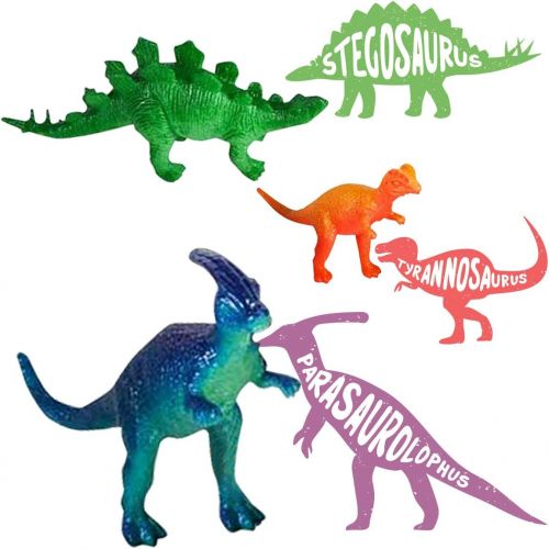  Kicko 96 Pieces Mini Vinyl Dinosaur Set 2-inch - Animal Action Figures Assortment Toy for Kids, Play, Decoration, Prize, Party Favor