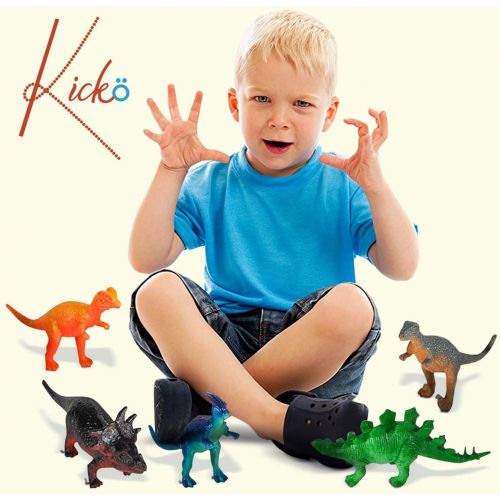  Kicko 96 Pieces Mini Vinyl Dinosaur Set 2-inch - Animal Action Figures Assortment Toy for Kids, Play, Decoration, Prize, Party Favor