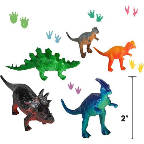  Kicko 96 Pieces Mini Vinyl Dinosaur Set 2-inch - Animal Action Figures Assortment Toy for Kids, Play, Decoration, Prize, Party Favor
