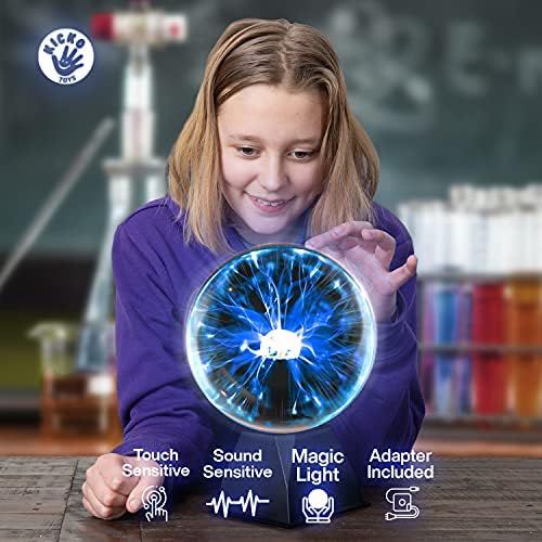  [아마존베스트]Kicko Blue Plasma Ball - 7 Inch - Nebula, Thunder Lightning, Plug-in - for Parties, Decorations, Prop, Kids, Bedroom, Home