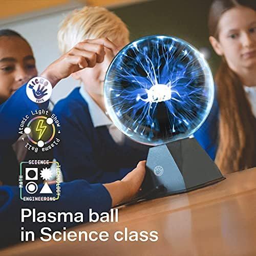  [아마존베스트]Kicko Blue Plasma Ball - 7 Inch - Nebula, Thunder Lightning, Plug-in - for Parties, Decorations, Prop, Kids, Bedroom, Home