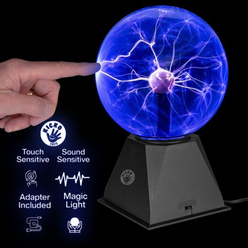  [아마존베스트]Kicko Blue Plasma Ball - 7 Inch - Nebula, Thunder Lightning, Plug-in - for Parties, Decorations, Prop, Kids, Bedroom, Home