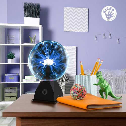  [아마존베스트]Kicko Blue Plasma Ball - 7 Inch - Nebula, Thunder Lightning, Plug-in - for Parties, Decorations, Prop, Kids, Bedroom, Home