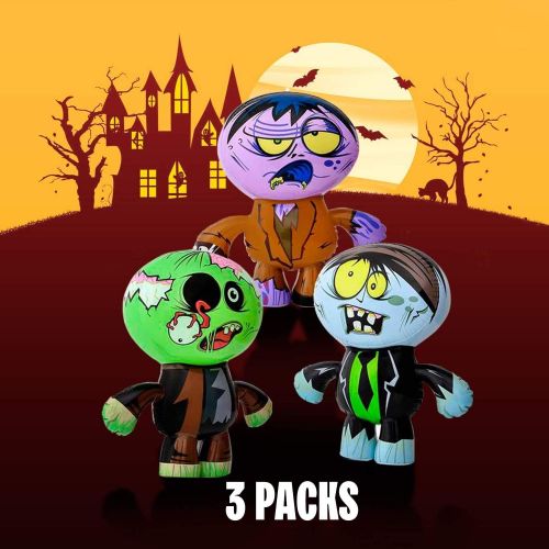  할로윈 용품Kicko Inflatable Zombie Bunch - Pack of 3 24 Inch Assorted Decorative and Spooky Inflates - Perfect as Party Favor, Party Supplies, Horror Decoration, Pool Parties, Crazy Props