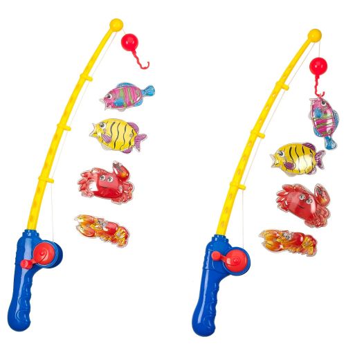  Kicko Fishing Tool Set - 12 Pack Fish Game Accessory - Perfect for Bath Time, Kids Novelty, Swimming Pool, Birthday Gifts, Recreation, Party Favor and Supplies