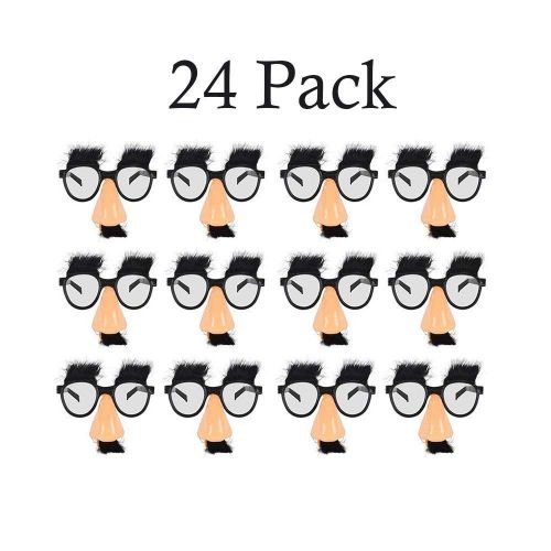  Kicko Disguise Glasses Funny Nose - Eyebrows Mustache - 24 Pack Kids Great Party Favor, Fun, Fiesta, Costume, Halloween, Cinco De Mayo Kidsco