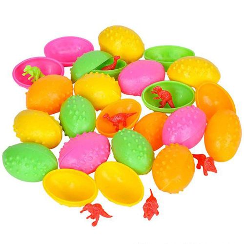  Kicko Dinosaur Surprise Eggs- 144 Pieces of Dino Inside Eggs- Colorful Figures For Easter Candy Basket, Party Bag Filler, Halloween Treat Bag, Birthday Giveaways, Classroom Activities, R