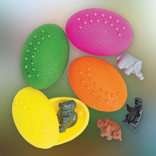  Kicko Dinosaur Surprise Eggs- 144 Pieces of Dino Inside Eggs- Colorful Figures For Easter Candy Basket, Party Bag Filler, Halloween Treat Bag, Birthday Giveaways, Classroom Activities, R