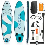 Kicode Paddle Board, Inflatable SUP Paddleboard for Adults(6 Inches Thick), Ultra-Light Stand up Paddleboarding Equipment, with Non-Slip Deck Pad, Backpack, Leash, Paddle and Hand