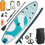 Kicode Inflatable Stand Up Paddle Board (6 Inches Thick) with Premium SUP Accessories & Backpack, Non-Slip Deck, Bonus Waterproof Bag, Leash, Paddle and Hand Pump