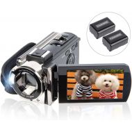 [아마존 핫딜] [아마존핫딜]Kicteck Video Camera Camcorder Digital YouTube Vlogging Camera Recorder kicteck Full HD 1080P 15FPS 24MP 3.0 Inch 270 Degree Rotation LCD 16X Digital Zoom Camcorder with 2 Batteries(604s)