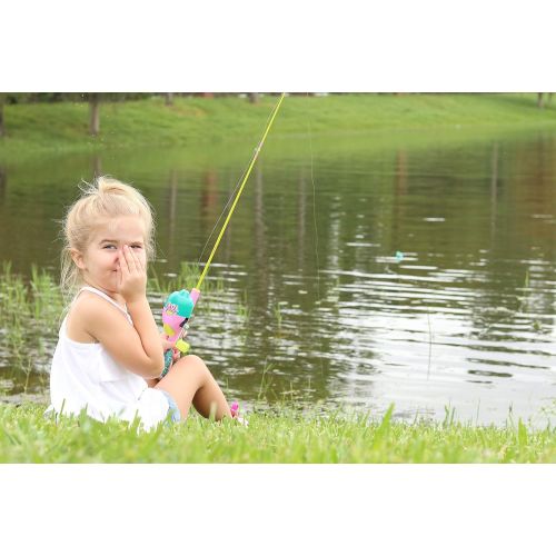  Kid Casters Youth Fishing Poles with Spincast Reels - Includes Casting Plug - Decorated with Paw Patrol, L.O.L. Surprise!, PJ Masks, My Little Pony & More!
