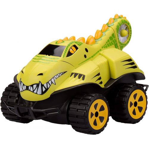 키드캘럭시 Kid Galaxy Amphibious RC Car Mega Morphibians Crocodile. All Terrain Remote Control Toy, 2.4 Ghz