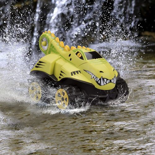 키드캘럭시 Kid Galaxy Amphibious RC Car Mega Morphibians Crocodile. All Terrain Remote Control Toy, 2.4 Ghz