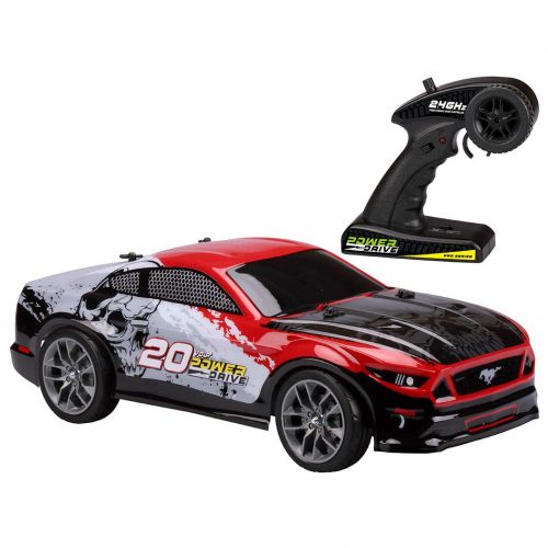 키드캘럭시 Kid Galaxy 10317 Ford Mustang Remote Control Truck All Terrain Off-Road RC Car. RTR 110 Scale 2.4 Ghz 20V Electric Rechargeable, 19 x 11 x 7, Red