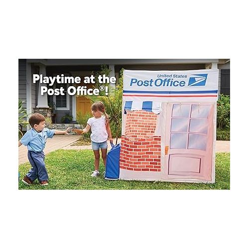  Kid Trax USPS Play Tent for Kids, Tent House for Kids, Large Front and Rear Openings, Mail Collection Box, Includes Carrying Case, Mail Truck or Carrier Accessory, Kids Play House, Post Office Toys