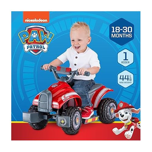  Kid Trax 6V PAW Patrol Ride On Toy, Toddlers 18-30 Months, Max Weight 44 lbs, Battery Powered Motorized Quad for Boys and Girls, Riding Toy for Kids, Mini Ride on Car, ATV Style, Ride with Marshall