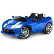 Kid Trax Dodge Viper SRT Convertible Toddler Ride On Toy, Ages 3 - 7 years old, 12 Volt Battery, Max Weight of 130 lbs, Two Seater, Working Lights, Blue/Stripe