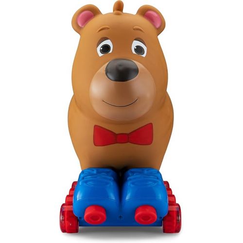  Kid Trax Silly Skaters Bear Toddler Foot to Floor Ride On Toy, Kids 1-3 Years Old, Soft and Inflatable, Single Rider, Light Up LED Rollerskates, Brown