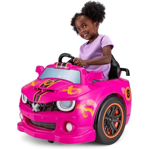  Kid Trax Dizzy Racers Child Ride On Car, 2-5 Years Old, Max Rider Weight 66lbs, 6 Volt Rechargeable, 360 Spin, Battery Powered car, Child Electric Toy, Pink