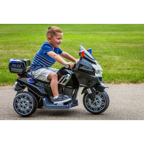  Kid Trax Police Rescue Motorcycle 6V Battery-Powered Ride-On Toy