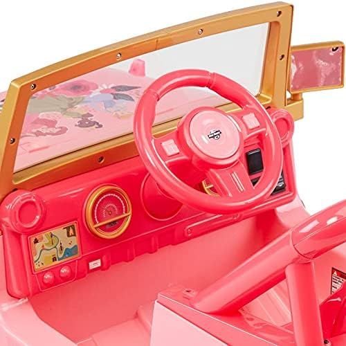  Kid Trax Disney Princess Heart of Gold 4x4 Kids Electric Ride On Toy, 6 Volt, Kids 3 5 Years Old, Max Rider Weight 60 lbs, Pink