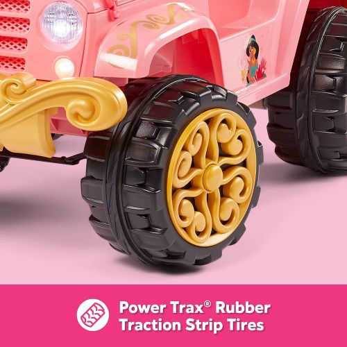  Kid Trax Disney Princess Heart of Gold 4x4 Kids Electric Ride On Toy, 6 Volt, Kids 3 5 Years Old, Max Rider Weight 60 lbs, Pink