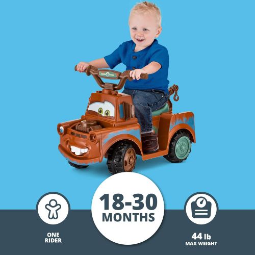  Kid Trax Toddler Disney Cars 3 Tow Mater Electric Quad Ride On Toy, Kids 1.5 3 Years Old, 6 Volt Battery and Charger Included, Max Weight 45 lbs, Tow Mater, brown (KT1193I)