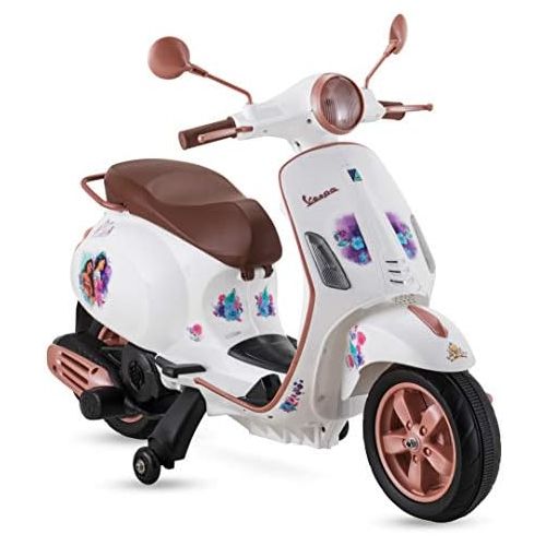  Kid Trax Toddler Disney Princess Vespa Scooter Electric Ride On Toy, 3 5 Years Old, 6 Volt, Max Weight 60 lbs, White