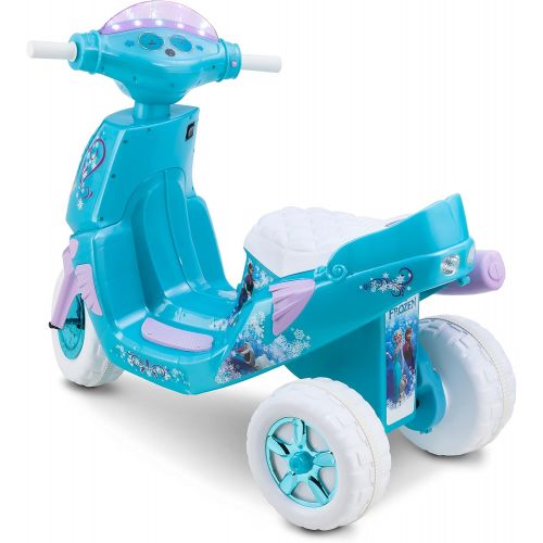  Kid Trax Frozen Twinkling Lights Scooter 6V Girls KT1163 Ride On, Blue