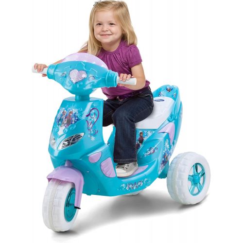  Kid Trax Frozen Twinkling Lights Scooter 6V Girls KT1163 Ride On, Blue