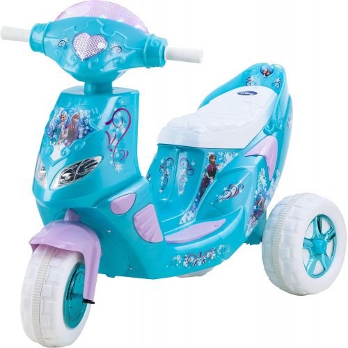  Kid Trax Frozen Twinkling Lights Scooter 6V Girls KT1163 Ride On, Blue