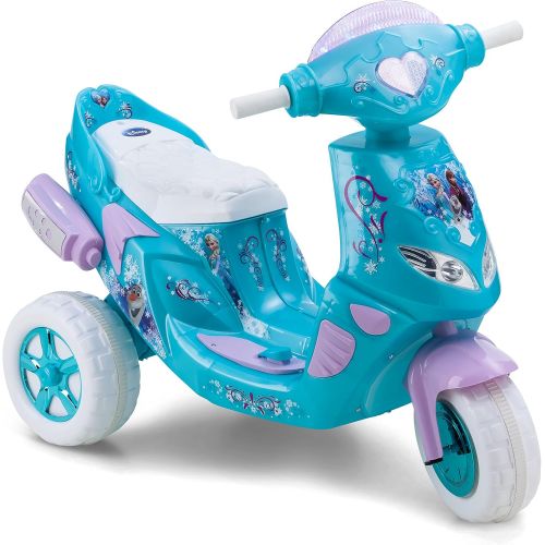  Kid Trax Frozen Twinkling Lights Scooter 6V Girls KT1163 Ride On, Blue