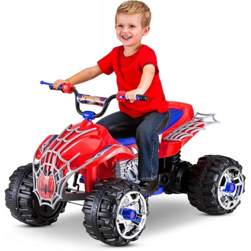  Kid Trax Spiderman Power ATV 12V Electric Ride On, Red