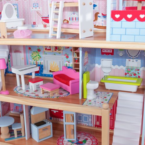 키드크래프트 KidKraft Chelsea Doll Cottage with 16 accessories included