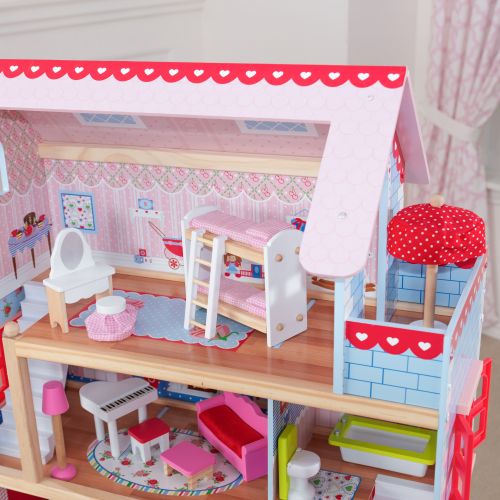 키드크래프트 KidKraft Chelsea Doll Cottage with 16 accessories included