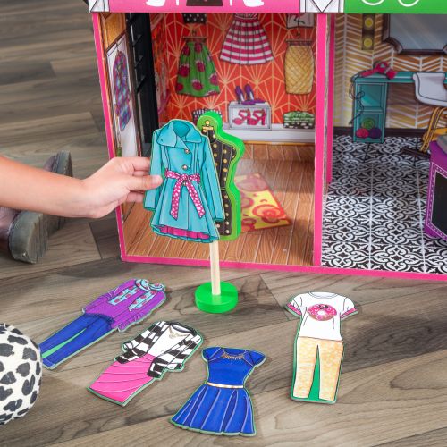 키드크래프트 KidKraft Brooklyns Loft Wooden Dollhouse with 25-Piece Accessory Set, Lights and Sounds