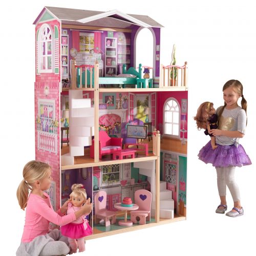 키드크래프트 KidKraft 18-Inch Dollhouse Doll Manor with 12 accessories included